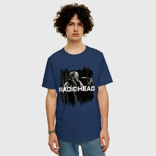 Мужская футболка хлопок Oversize с принтом Radiohead, фото на моделе #1