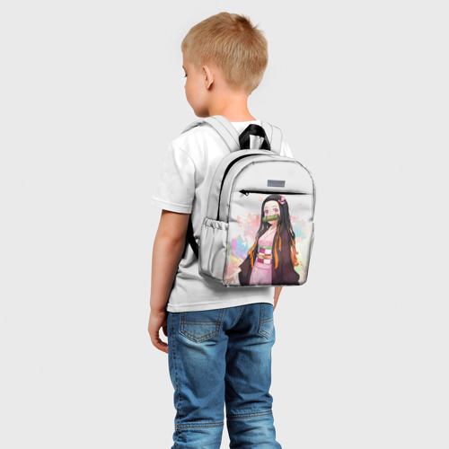 Детский рюкзак 3D с принтом Незуко Камадо Клинок рассекающий демонов, фото на моделе #1