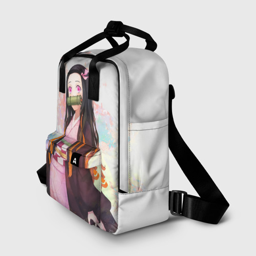 Женский рюкзак 3D с принтом Незуко Камадо Клинок рассекающий демонов, фото на моделе #1