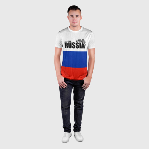 Мужская футболка 3D Slim с принтом Russia, вид сбоку #3