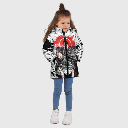 Зимняя куртка для девочек 3D с принтом Guts Berserk blood, вид сбоку #3