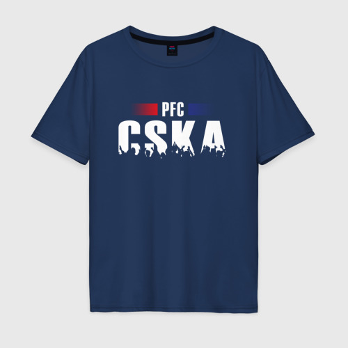 Мужская футболка хлопок Oversize с принтом PFC CSKA, вид спереди #2