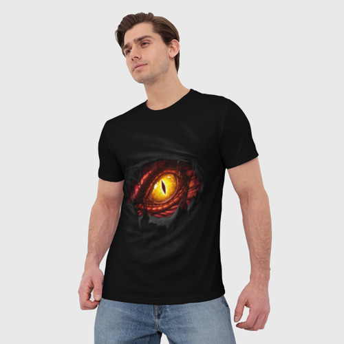 Мужская футболка 3D с принтом Дракон, фото на моделе #1