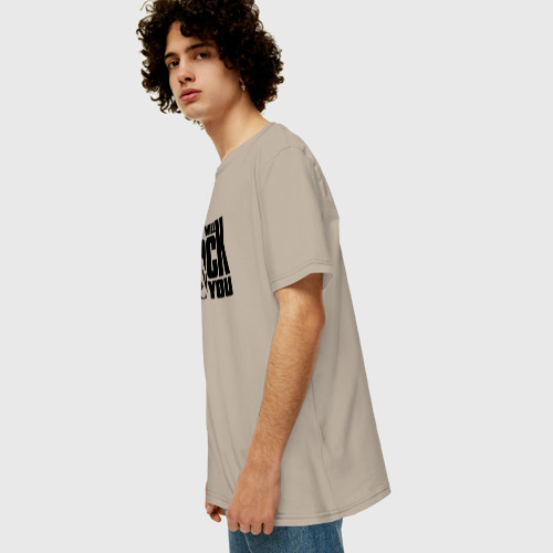 Мужская футболка хлопок Oversize с принтом QUEEN | WE WILL ROCK YOU (Z), вид сбоку #3