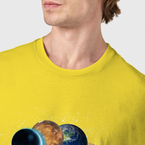 Мужская футболка хлопок с принтом Планетный Цикл, фото #4