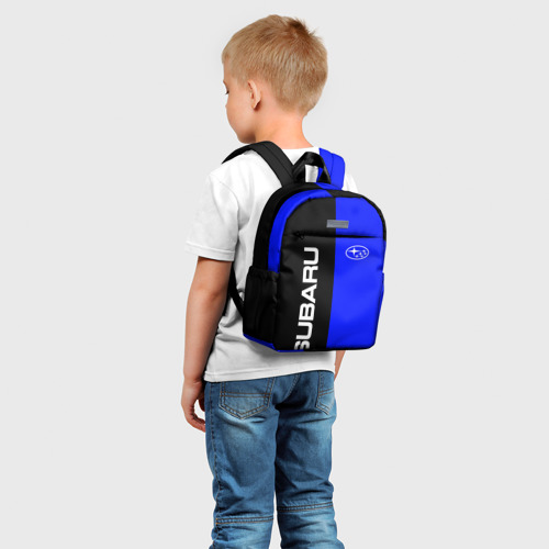 Детский рюкзак 3D с принтом SUBARU | СУБАРУ (Z), фото на моделе #1