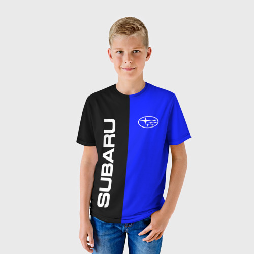 Детская футболка 3D с принтом SUBARU | СУБАРУ (Z), фото на моделе #1