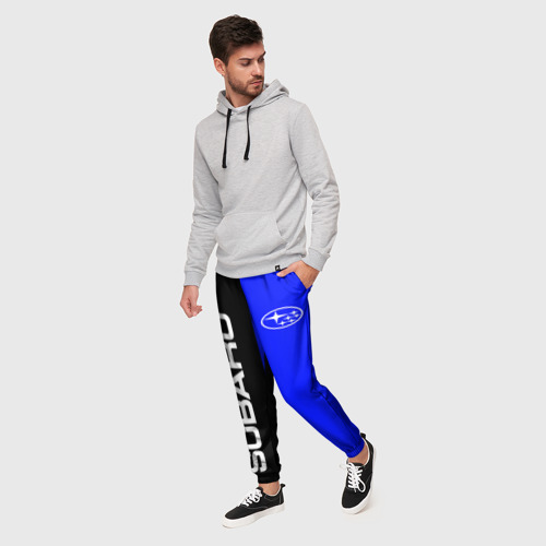 Мужские брюки 3D с принтом SUBARU | СУБАРУ (Z), фото на моделе #1
