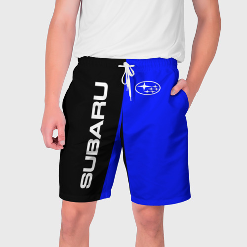 Мужские шорты 3D с принтом SUBARU | СУБАРУ (Z), вид спереди #2