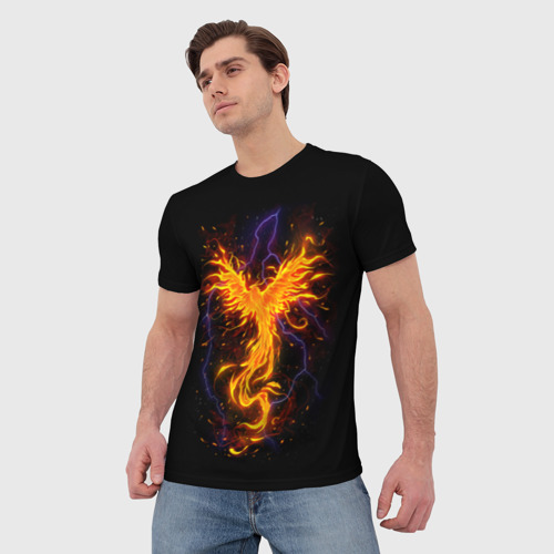 Мужская футболка 3D с принтом Phoenix, фото на моделе #1