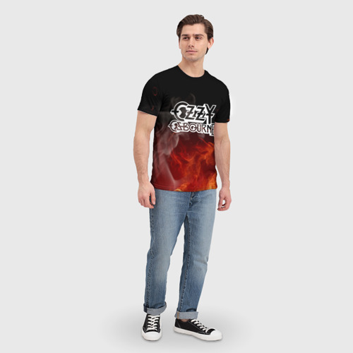 Мужская 3D футболка с принтом Ozzy Osbourne | Оззи Осборн, вид сбоку #3