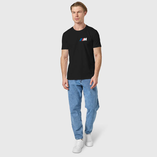 Мужская футболка хлопок с принтом BmW ///m logo 2020, вид сбоку #3