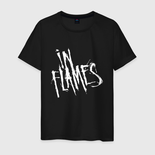 Мужская футболка хлопок с принтом In Flames, вид спереди #2
