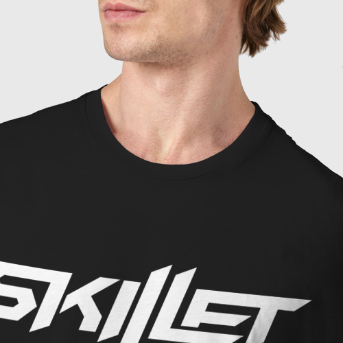 Мужская футболка хлопок с принтом Skillet Logo Скиллет лого, фото #4