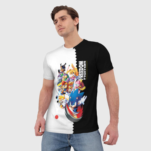 Мужская футболка 3D с принтом СОНИК, фото на моделе #1
