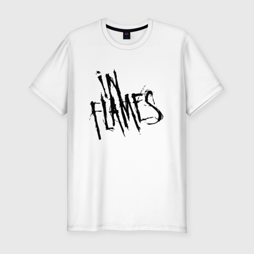 Мужская футболка хлопок Slim с принтом In Flames Ин Флеймс, вид спереди #2