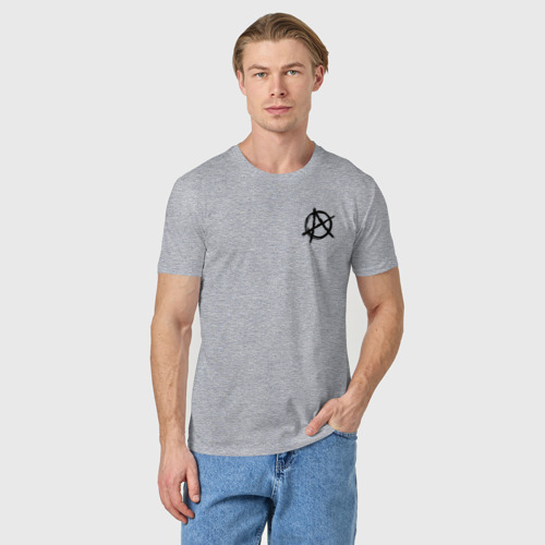 Мужская футболка хлопок с принтом Анархия anarchy, фото на моделе #1