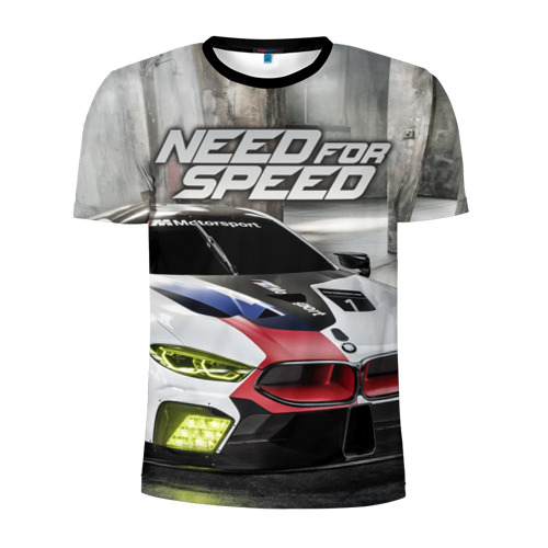Мужская футболка 3D спортивная с принтом Need for Speed, вид спереди #2