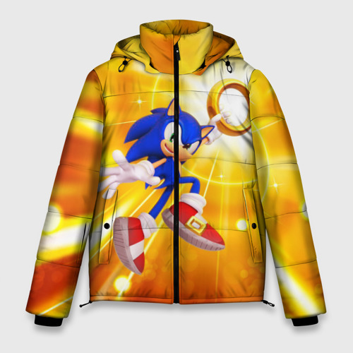 Мужская зимняя куртка 3D с принтом Sonic, вид спереди #2