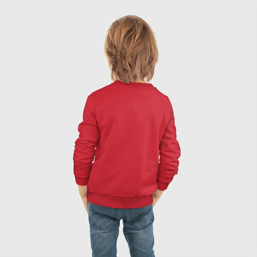 Детский свитшот хлопок с принтом PORSCHE | ПОРШЕ, вид сзади #2