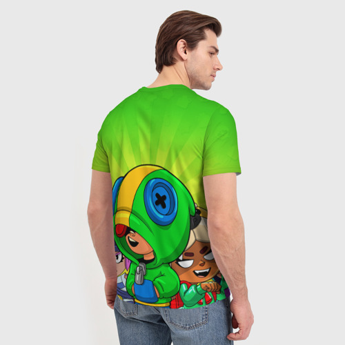 Мужская футболка 3D с принтом BRAWL STARS LEON, вид сзади #2