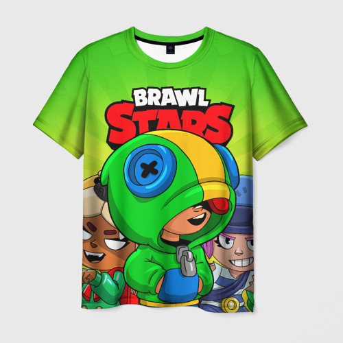 Мужская футболка 3D с принтом BRAWL STARS LEON, вид спереди #2