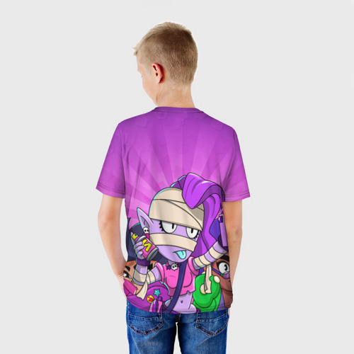 Детская футболка 3D с принтом BRAWL STARS EMZ, вид сзади #2