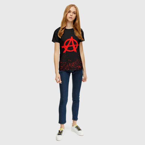 Женская футболка 3D с принтом АНАРХИЯ, вид сбоку #3