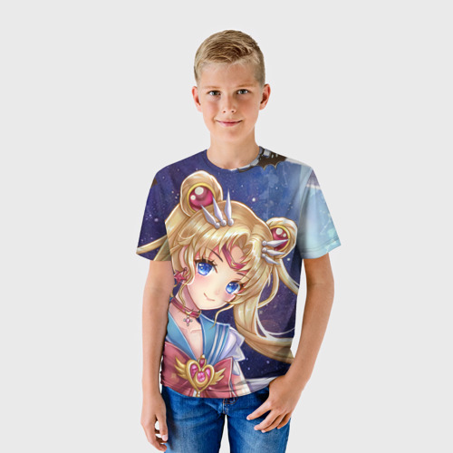 Детская футболка 3D с принтом Sailor moon, фото на моделе #1