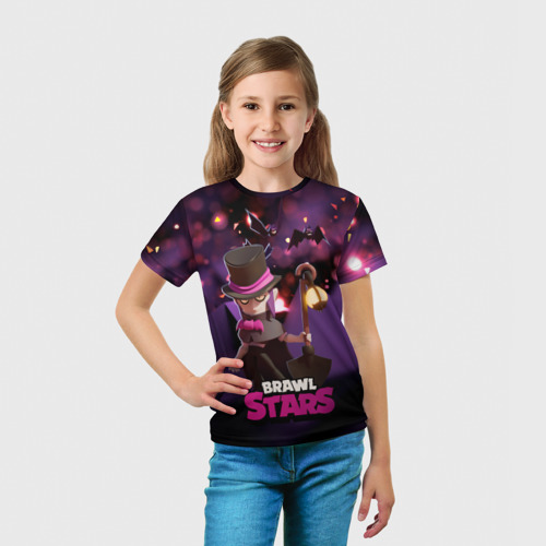 Детская футболка 3D с принтом Brawl Stars Mortis Мортис, вид сбоку #3