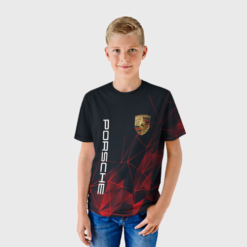 Детская футболка 3D с принтом PORSCHE / ПОРШ, фото на моделе #1