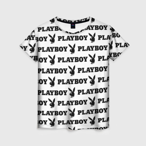 Женская футболка 3D с принтом PLAYBOY, вид спереди #2