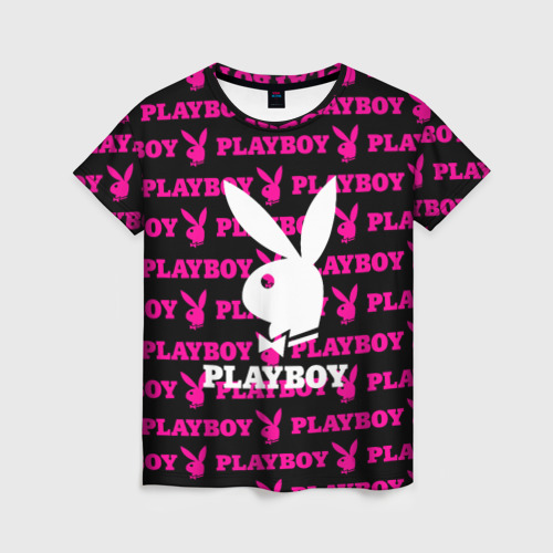 Женская футболка 3D с принтом PLAYBOY, вид спереди #2