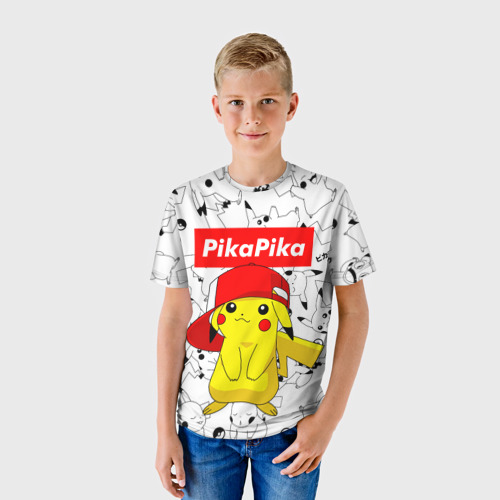 Детская футболка 3D с принтом Пикачу, фото на моделе #1