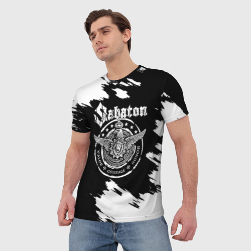 Мужская футболка 3D с принтом Sabaton, фото на моделе #1