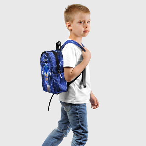 Детский рюкзак 3D с принтом SONIC, вид сзади #1