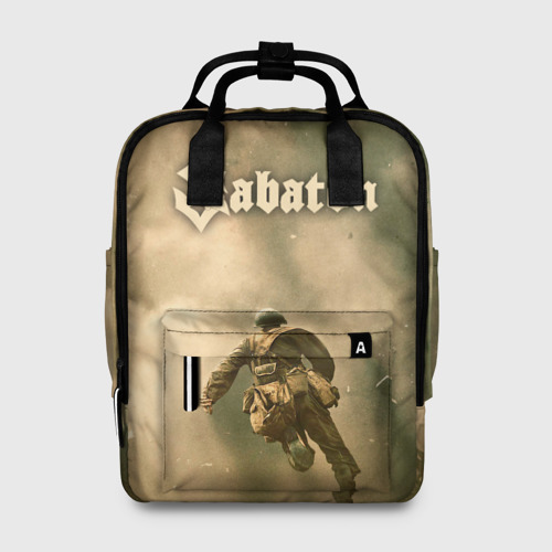 Женский рюкзак 3D с принтом Sabaton, вид спереди #2