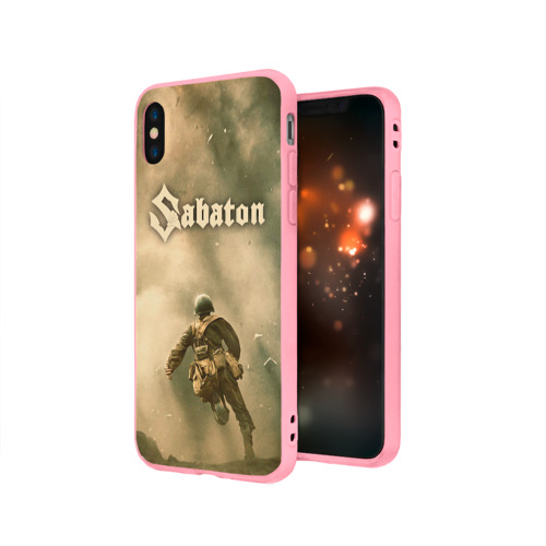 Чехол для iPhone X матовый с принтом Sabaton, вид сбоку #3