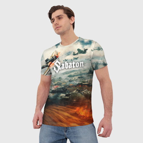 Мужская футболка 3D с принтом Sabaton, фото на моделе #1