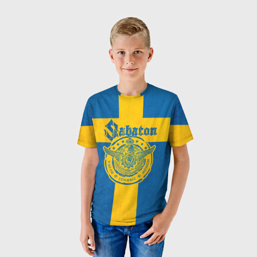 Детская футболка 3D с принтом Sabaton, фото на моделе #1
