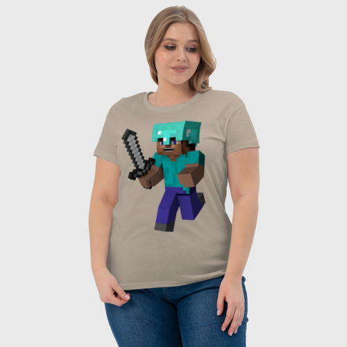 Женская футболка хлопок с принтом Майнкрафт, фото #4