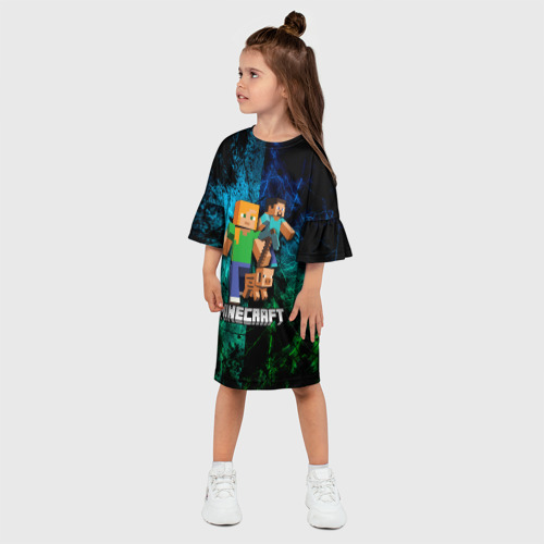 Детское платье 3D с принтом Minecraft / Майнкрафт, фото на моделе #1