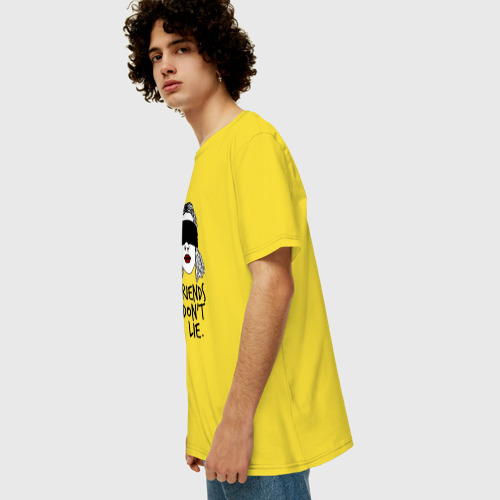 Мужская футболка хлопок Oversize с принтом Очень странные дела, вид сбоку #3