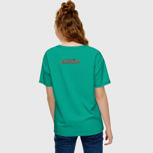Женская футболка oversize с принтом Приключения Сабрины, вид сзади #2