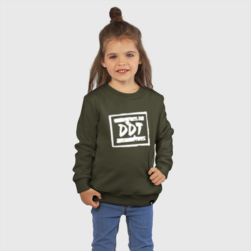 Детский свитшот хлопок с принтом ДДТ Лого | DDT Logo (Z), фото на моделе #1