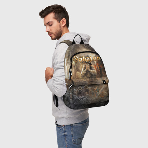 Рюкзак 3D с принтом Sabaton Сабатон, фото на моделе #1