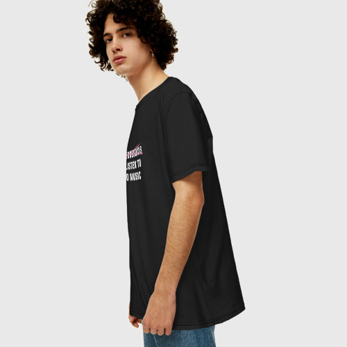 Мужская футболка хлопок Oversize с принтом Эвридэй, вид сбоку #3