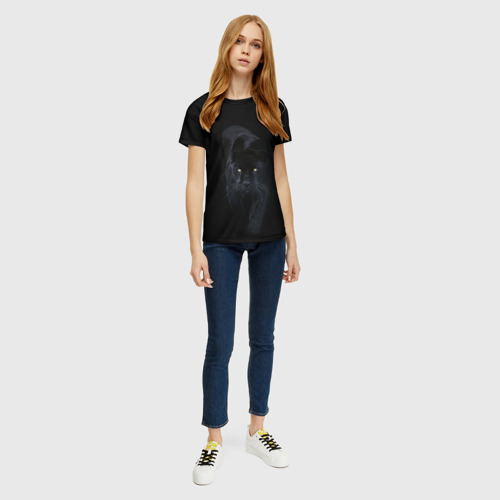 Женская футболка 3D с принтом Пантера, вид сбоку #3