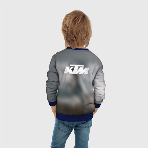 Детский свитшот 3D с принтом Мото Кросс КТМ (+спина), вид сзади #2