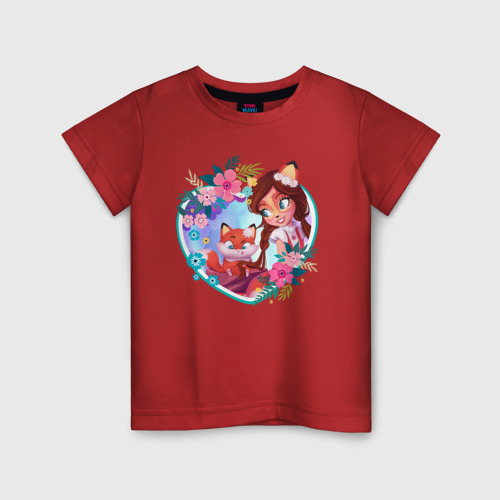 Детская футболка хлопок с принтом Фелисити Лис и Флик, вид спереди #2